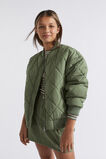 Quilted Oversized Bomber  Khaki  hi-res