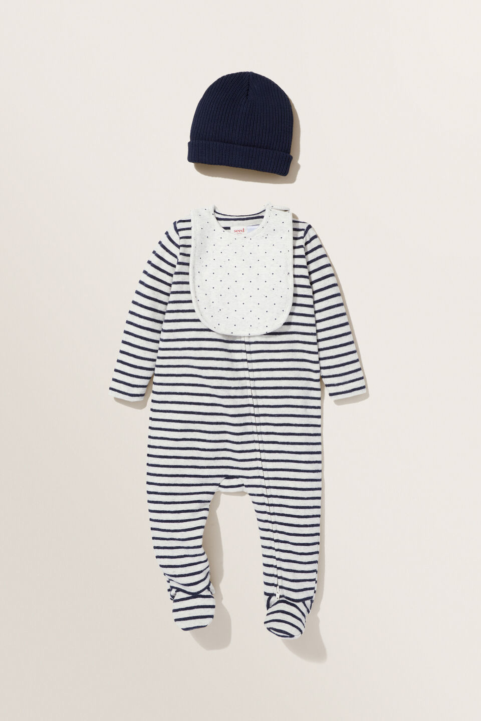 Brushed Stripe Zipsuit  Icy Marle
