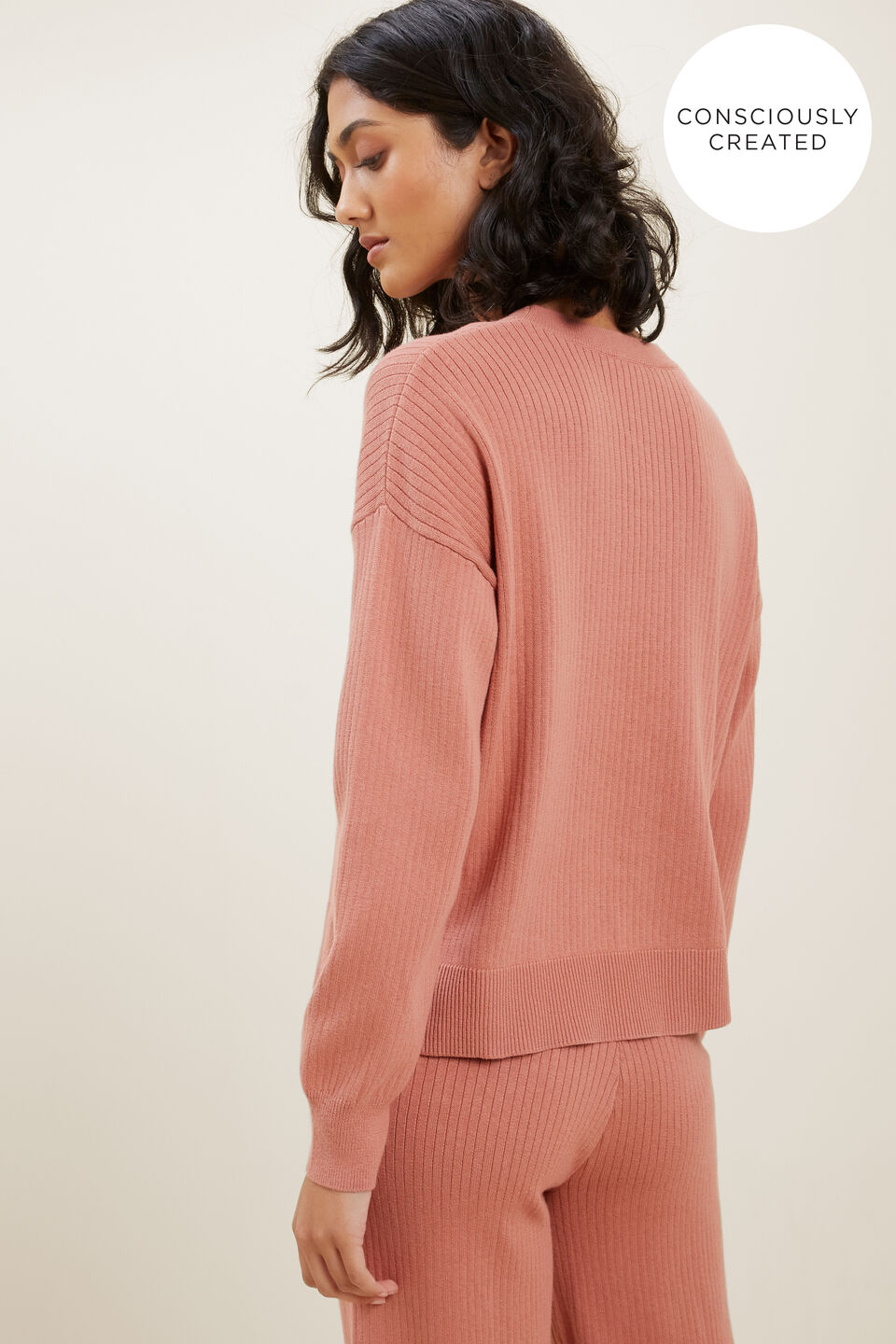 Sustainable Simple Sweater  Old Rose