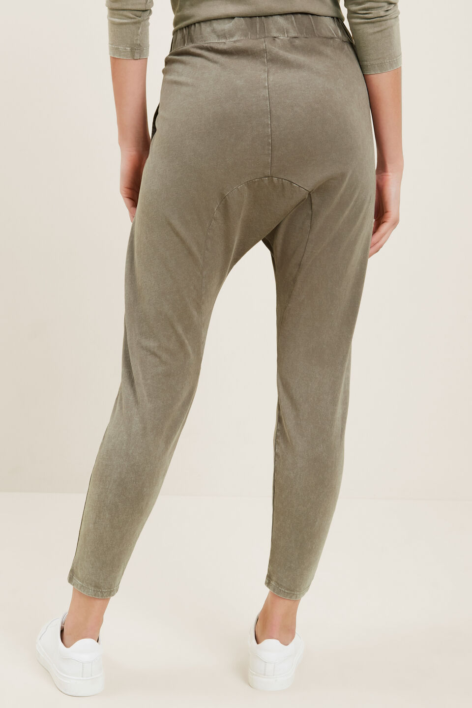 Vintage Wash Harem Pants  Olive Vintage Wash