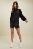 Cut Off Denim Shorts  Washed Black  hi-res
