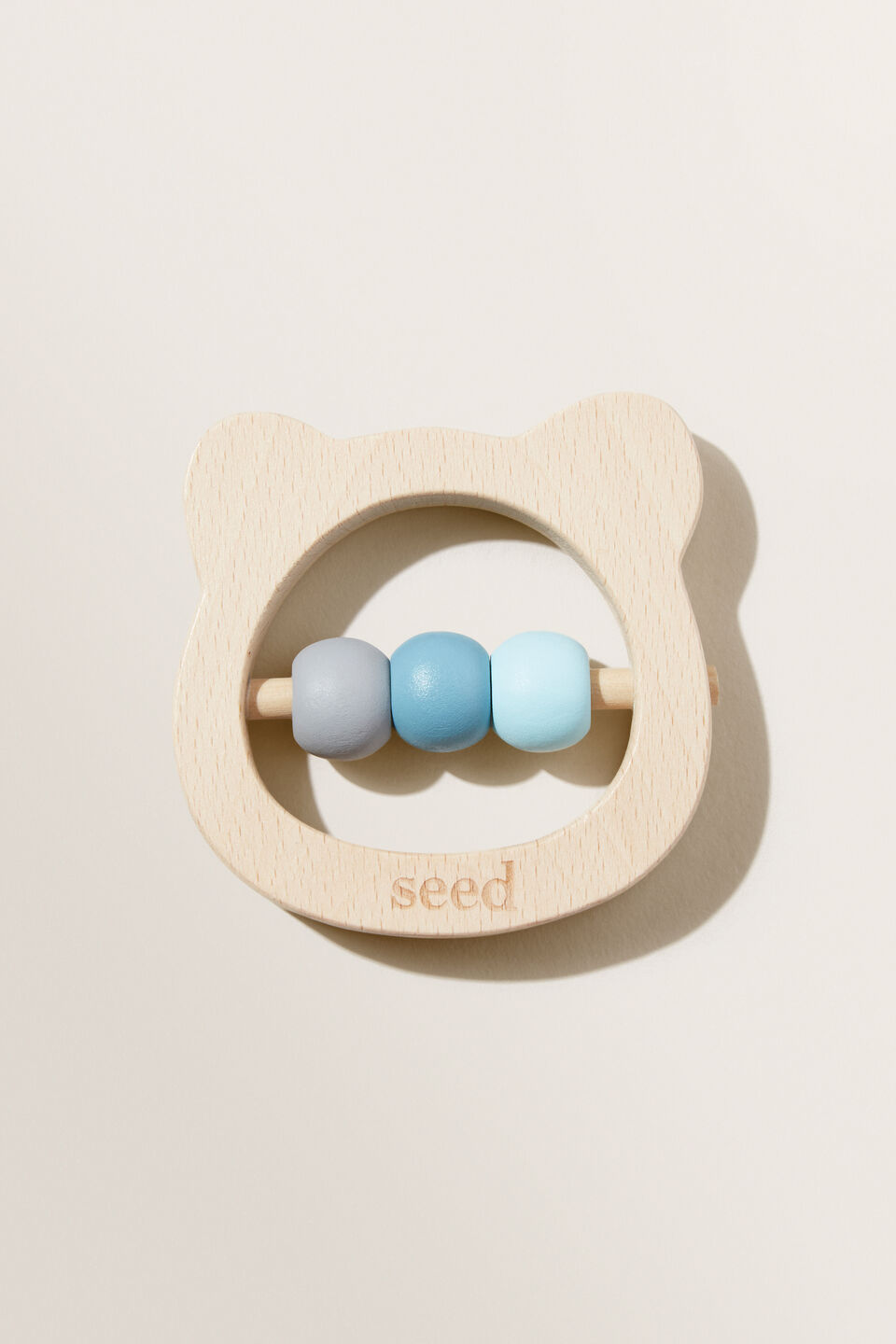 Seed Wooden Rattle  Blue