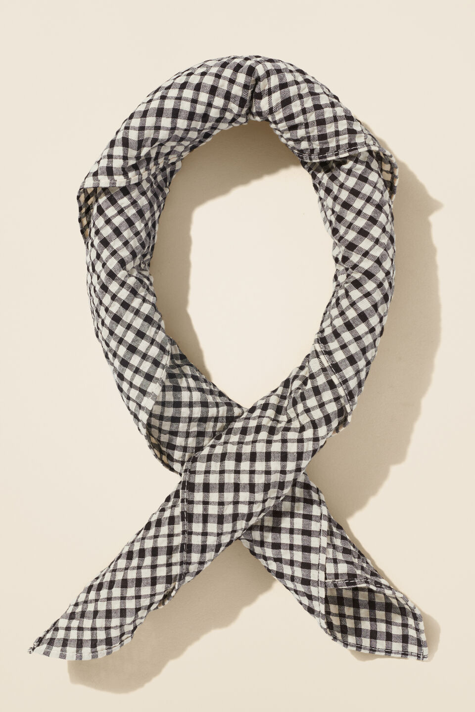 Seersucker Square Headscarf  Mocha Brown