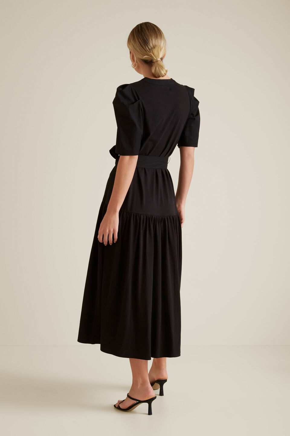 Puff Sleeve Midi Dress  