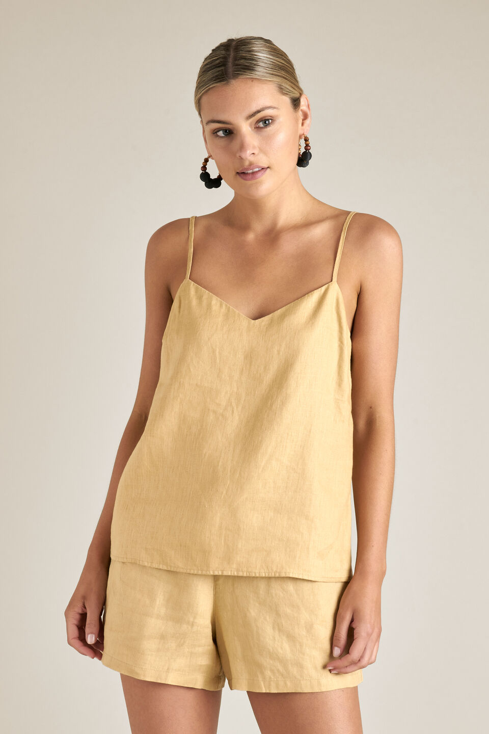 Linen Cami  Fawn