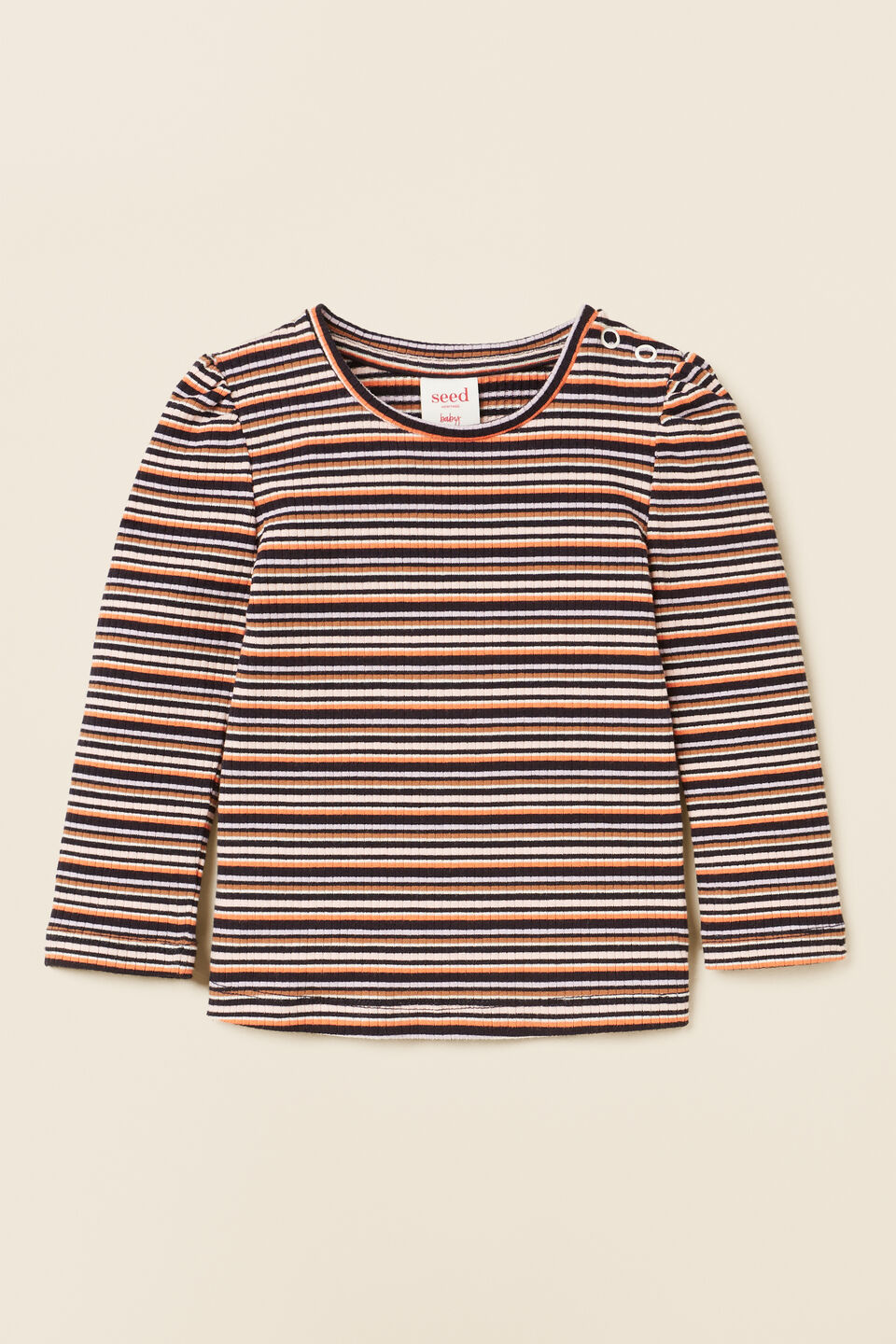 Stripe Rib Tee  Midnight