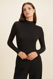 Core Rib Mock Neck Top  Black  hi-res