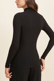 Core Rib Mock Neck Top  Black  hi-res