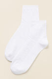 Chevron Knit Quarter Crew Sock  White  hi-res