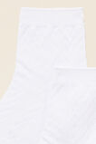 Chevron Knit Quarter Crew Sock  White  hi-res
