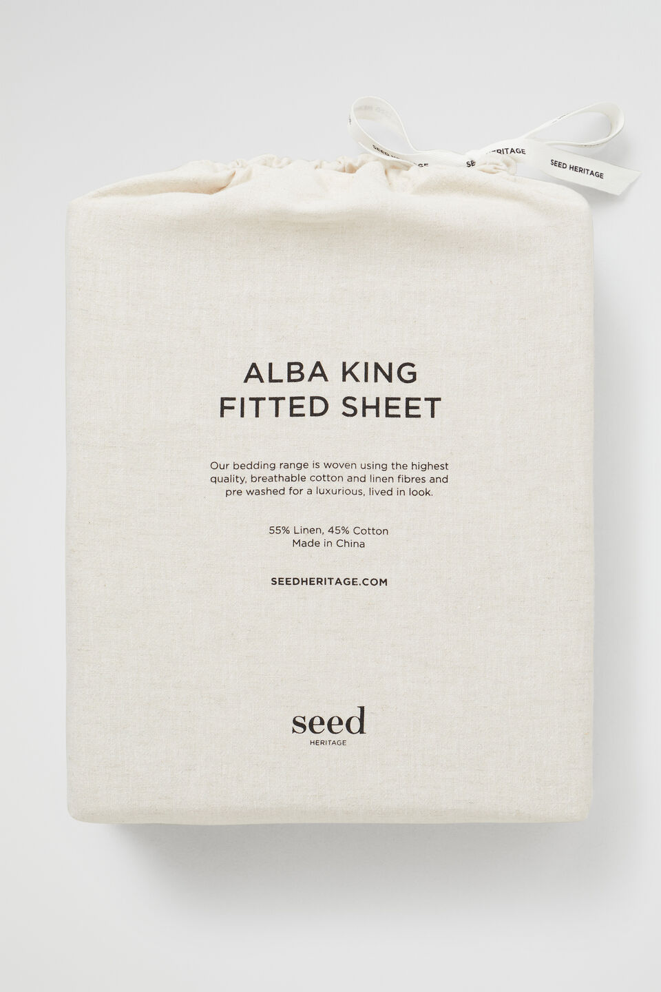 Alba King Fitted Sheet  Flax Cross Dye