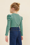 Rib Puff Sleeve Tee  Basil  hi-res