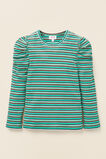 Rib Puff Sleeve Tee  Basil  hi-res