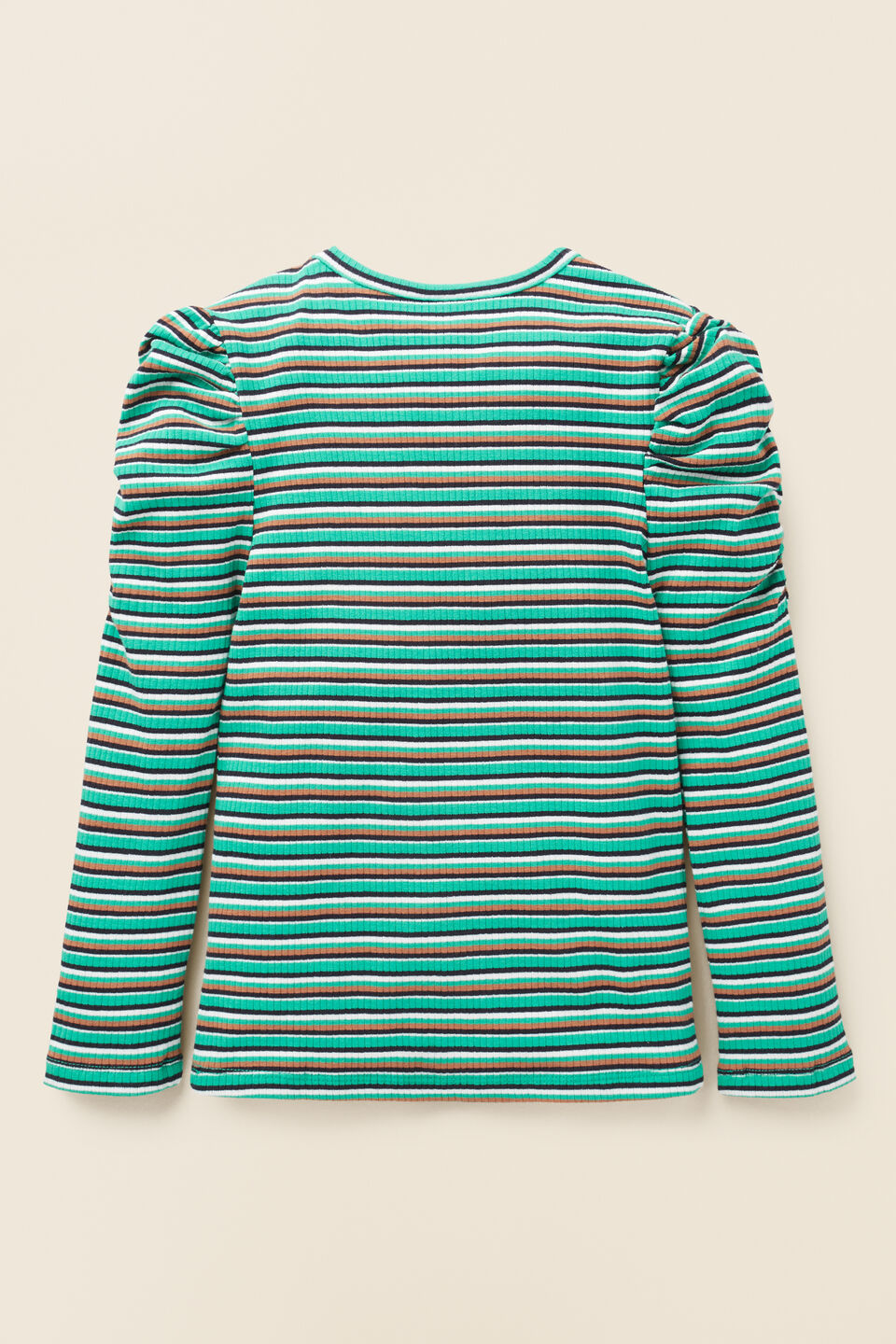 Rib Puff Sleeve Tee  Basil