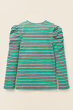 Rib Puff Sleeve Tee  Basil  hi-res