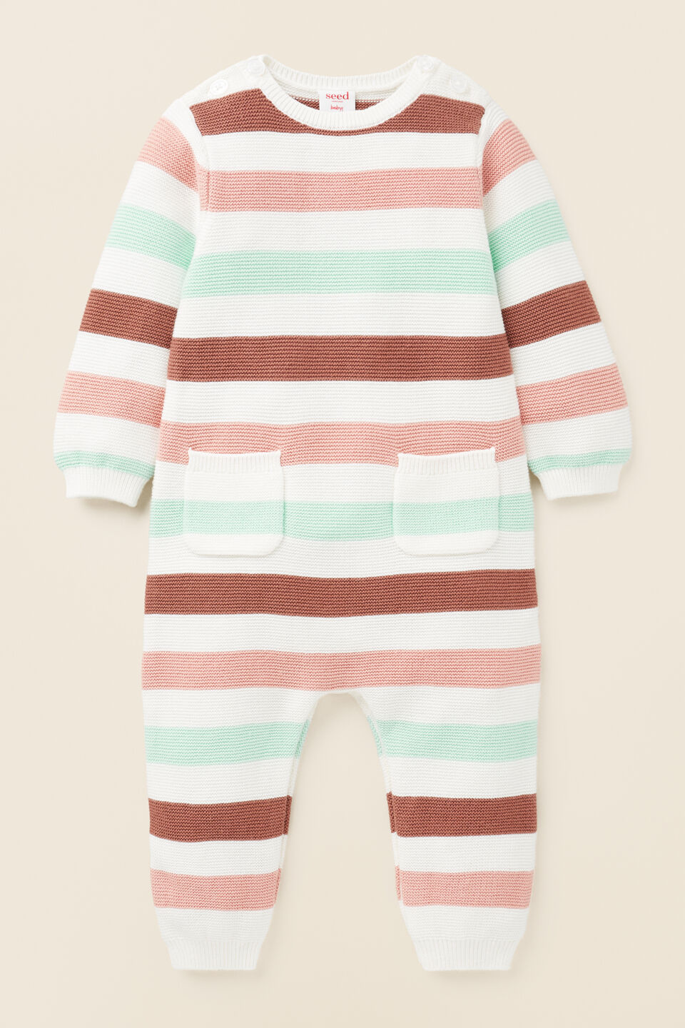Stripe Knit Jumpsuit  Multi