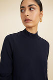 Crepe Knit Mock Neck Sweater  Deep Navy  hi-res