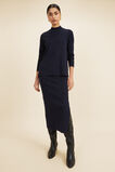 Crepe Knit Mock Neck Sweater  Deep Navy  hi-res