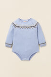 Fairisle Knit Romper  Powder Blue  hi-res