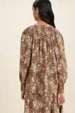 Floral Smocked Yoke Blouse  Coconut Brown Floral  hi-res