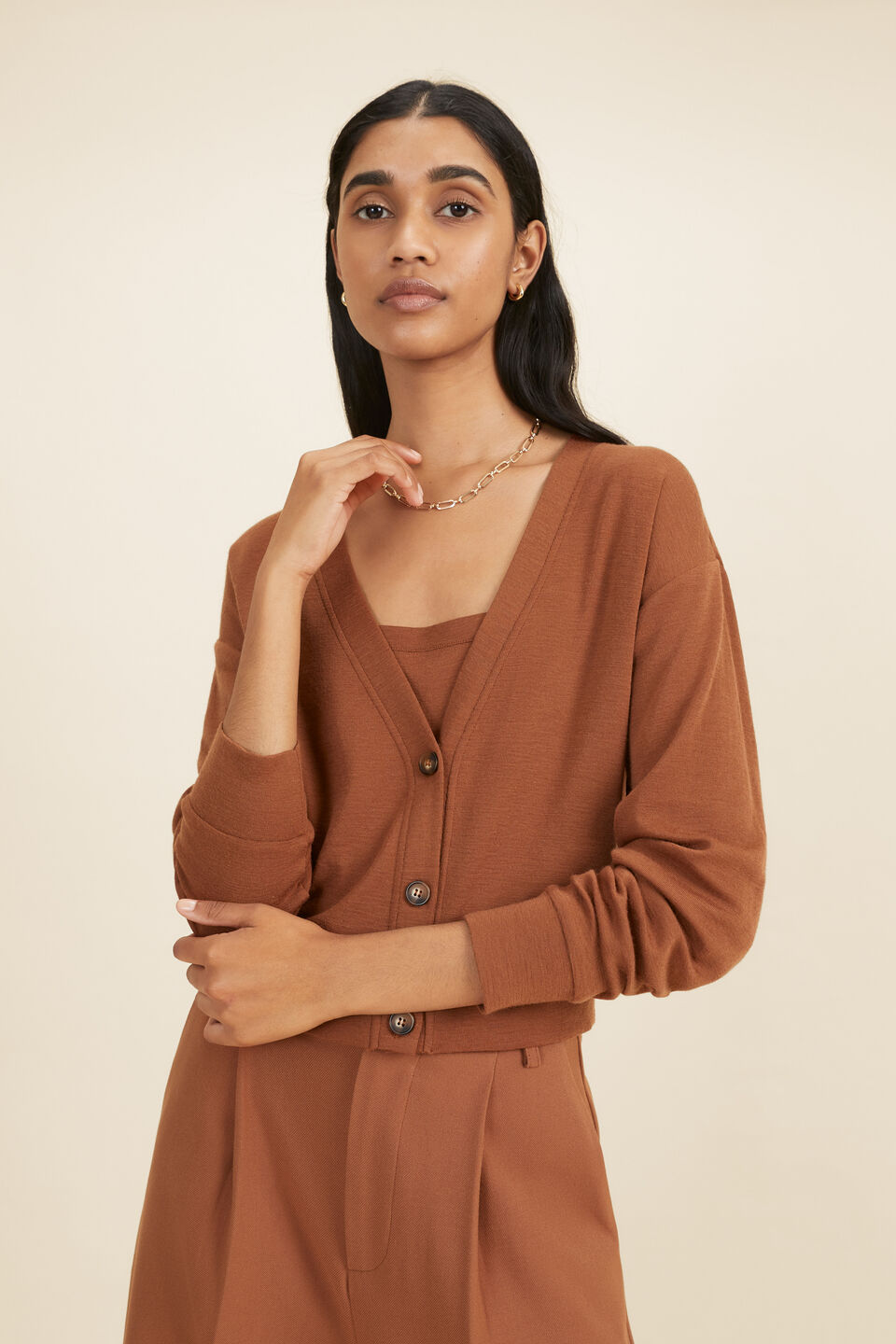 Babywool Cardigan  Mahogany