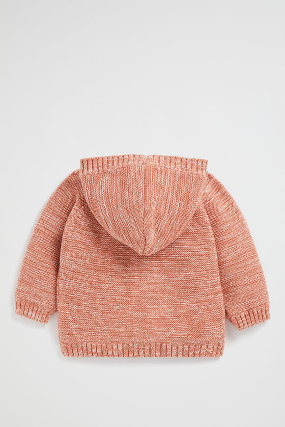Knit Hooded Cardigan  Terracotta  hi-res