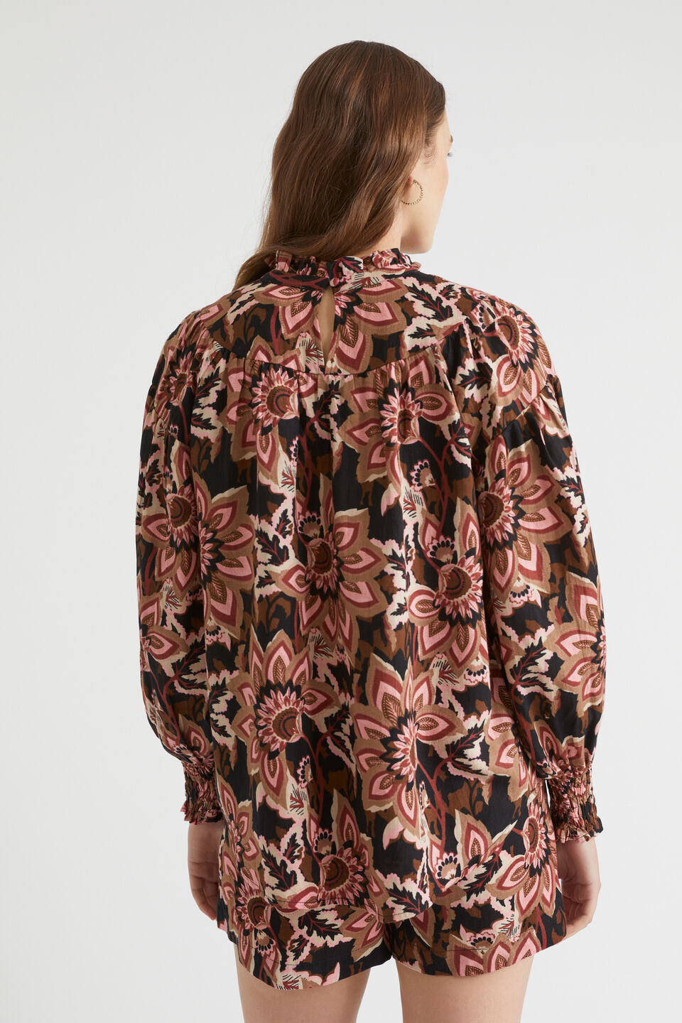 Floral High Neck Blouse  Vintage Floral