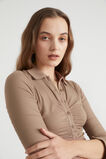 Collared Rib Top  Chocolate Malt  hi-res