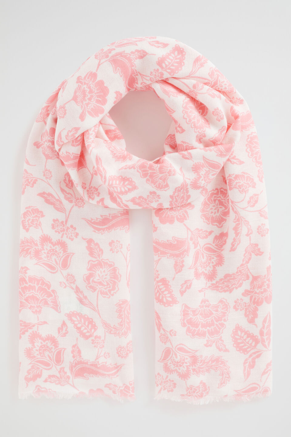 Vintage Paisley Print Scarf  Bubblegum Pink
