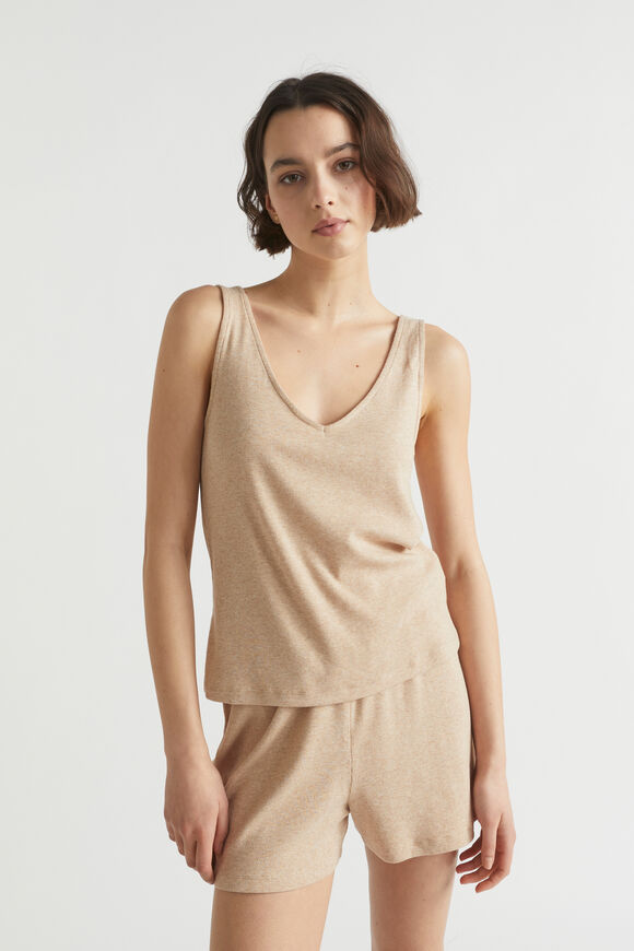 Rib Jersey Sleep Tank  Caramel Marle  hi-res