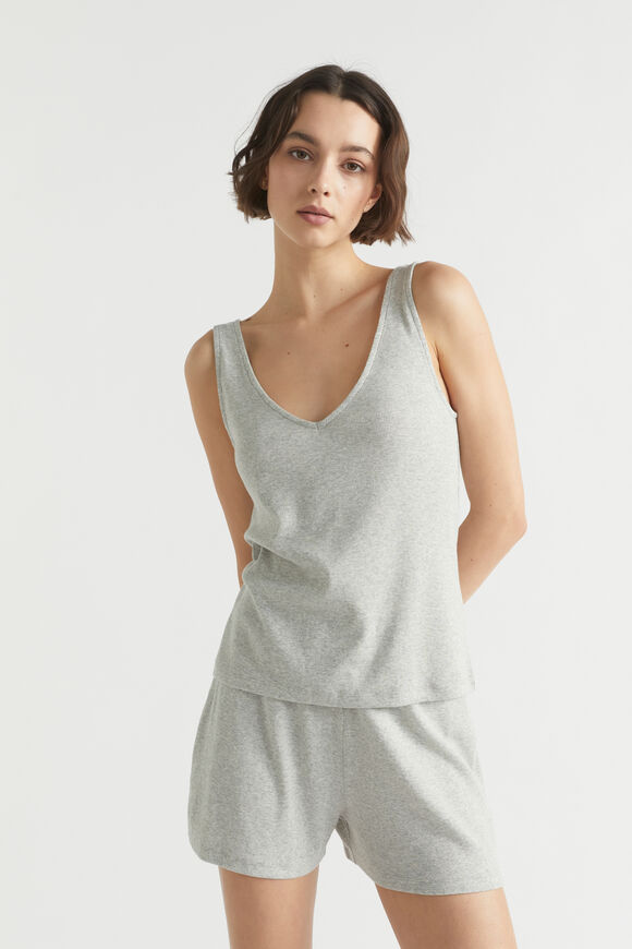 Rib Jersey Sleep Tank  Grey Marle  hi-res