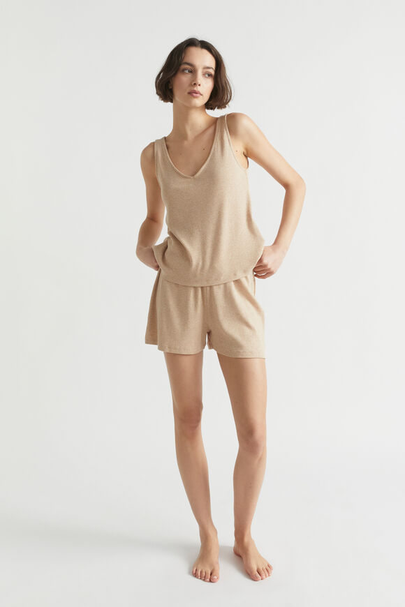 Rib Jersey Pyjama Short  Caramel Marle  hi-res