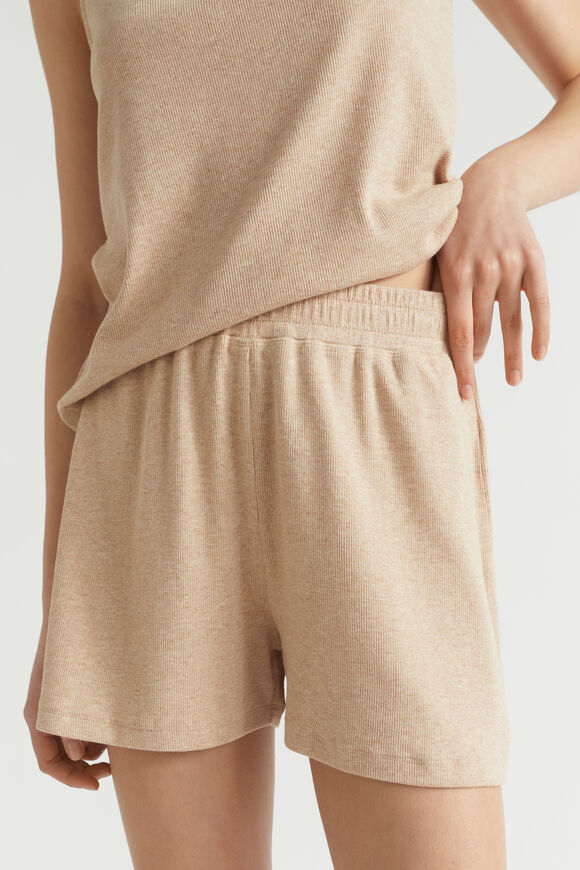 Rib Jersey Pyjama Short  Caramel Marle  hi-res