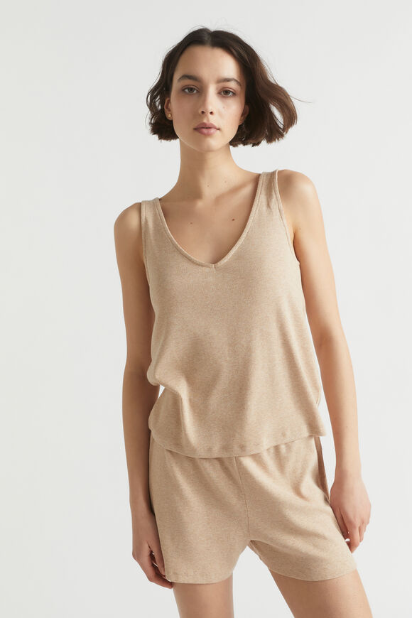 Rib Jersey Pyjama Short  Caramel Marle  hi-res