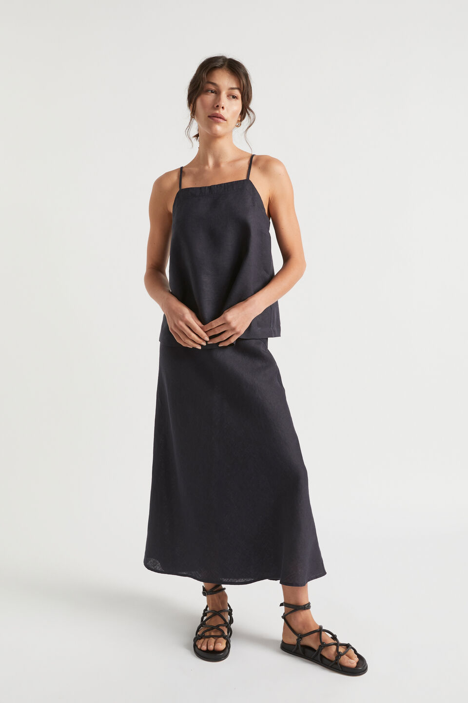 Core Linen Camisole  Deep Navy