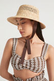 Tie Up Straw Bucket Hat  Natural  hi-res