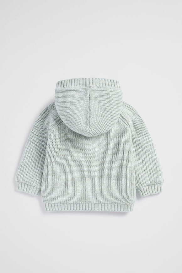 Mixy Knit Sherpa Hoodie  Sage  hi-res