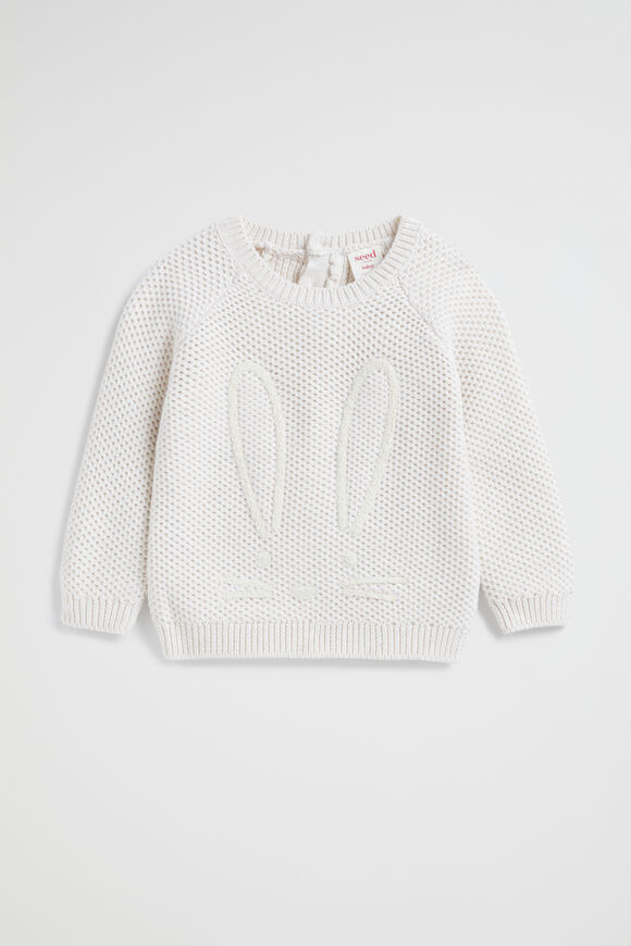 Bunny Knit Sweater  Snow Marle  hi-res
