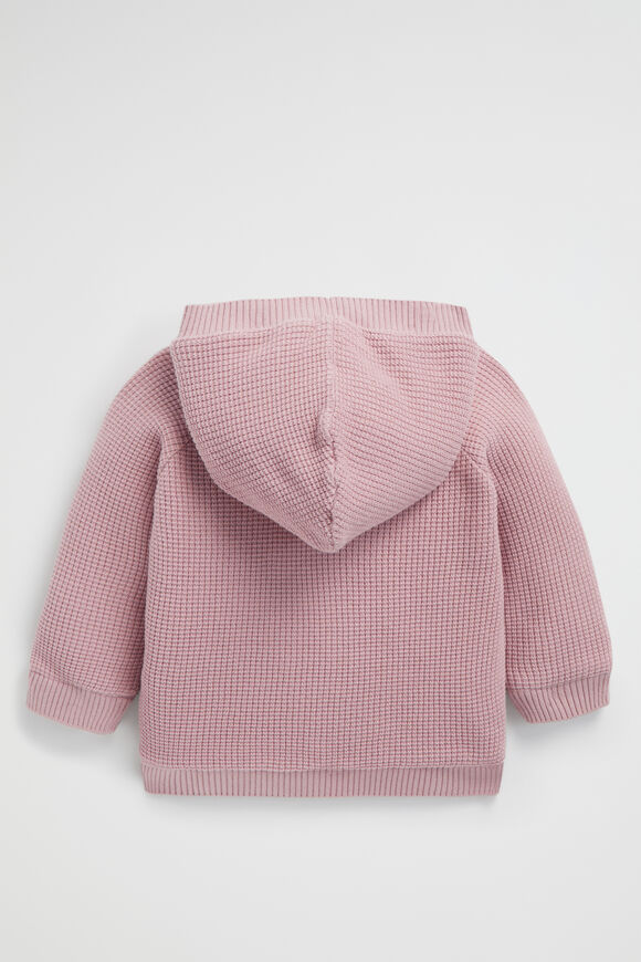 Waffle Knit Sherpa Hoodie  Berry  hi-res