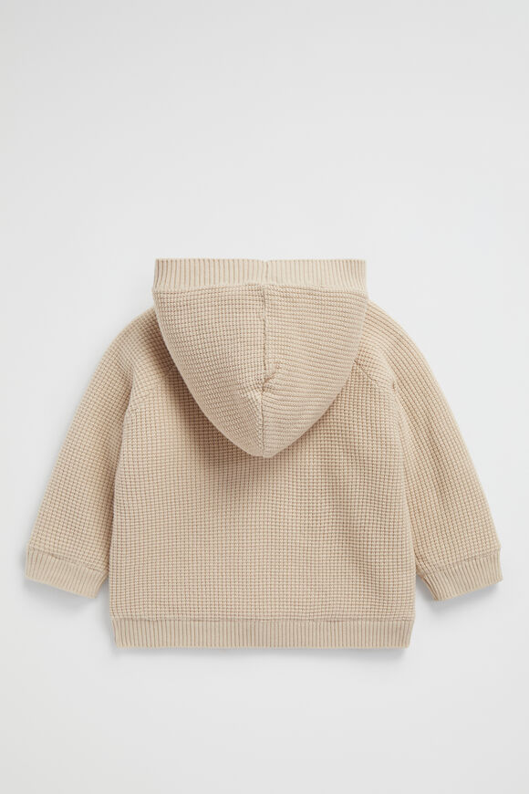 Waffle Knit Sherpa Hoodie  Neutral  hi-res