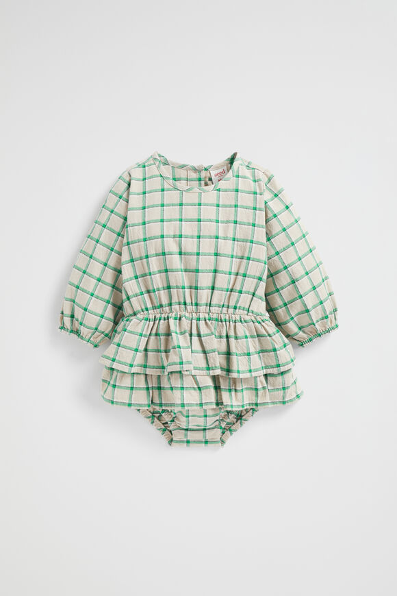 Gingham Romper  Pea Green  hi-res