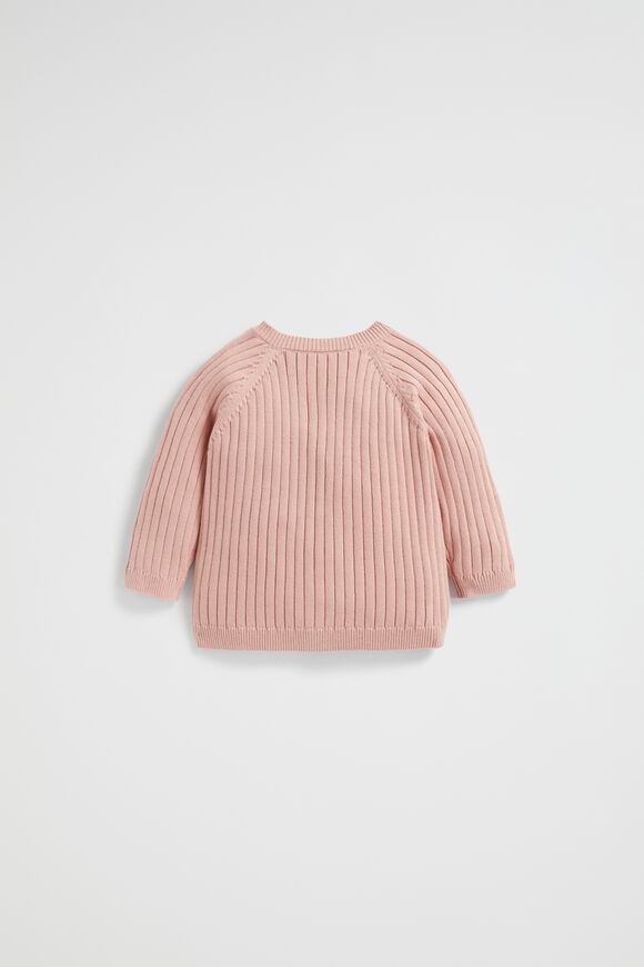 Rib Knit Cardigan  Chalk Pink  hi-res