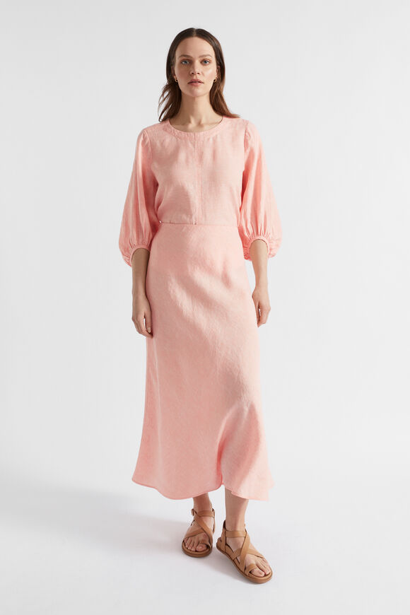 Core Linen Maxi Skirt  Tulip Pink Crossdye  hi-res