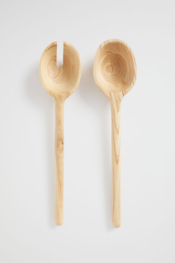 Ash Salad Servers  Ash Wood  hi-res