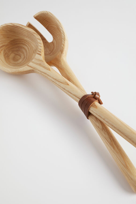 Ash Salad Servers  Ash Wood  hi-res