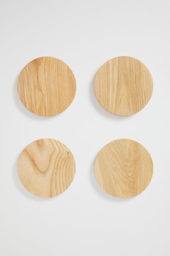 Ash Coasters Pack Of 4  Ash Wood  hi-res