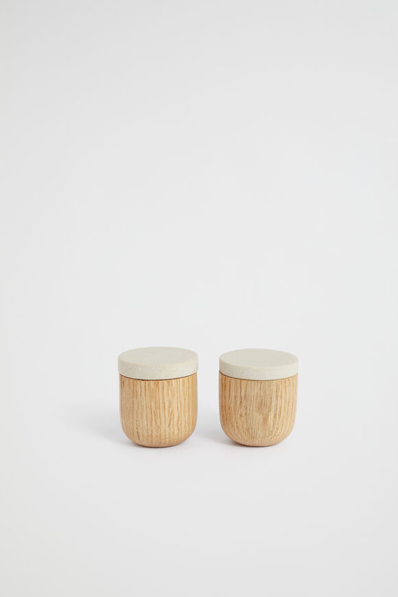 Sandstone Wood Pinch Pots Set Of 2  Sandstone  hi-res