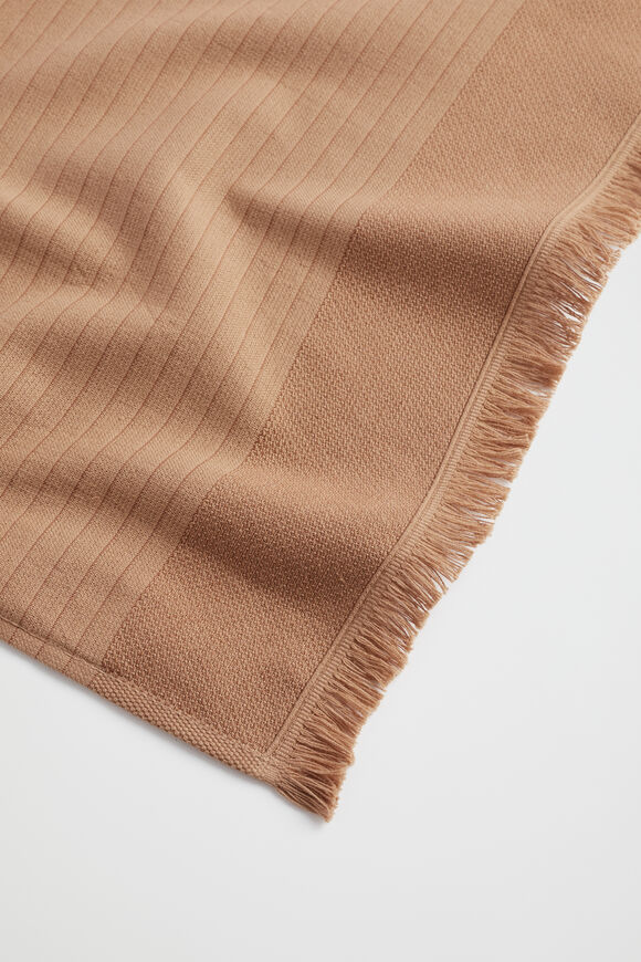 Cotton Stripe Tea Towel  Burnt Brick  hi-res
