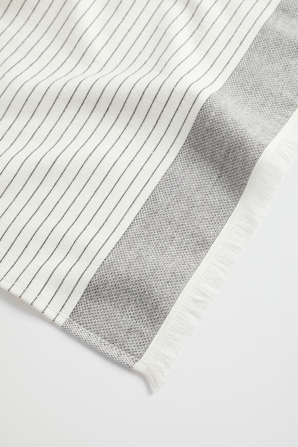 Cotton Stripe Tea Towel  Graphite  hi-res