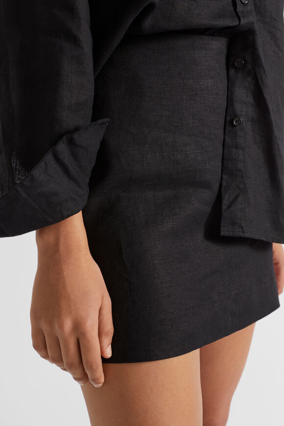 Core Linen Mini Skirt  Black  hi-res
